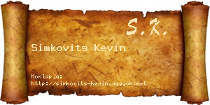 Simkovits Kevin névjegykártya